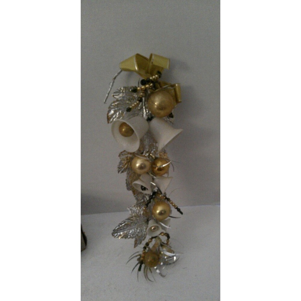 1950's Christmas Ball and Bell Spray 12" Gold Silver Japan Boxed No 57709